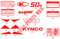 STICKERS voor Kymco SUPER 8 50 2T EURO II