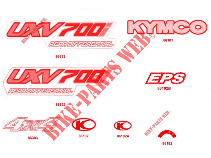 STICKERS voor Kymco KYMCO UXV 700I EPS 4T EURO 2