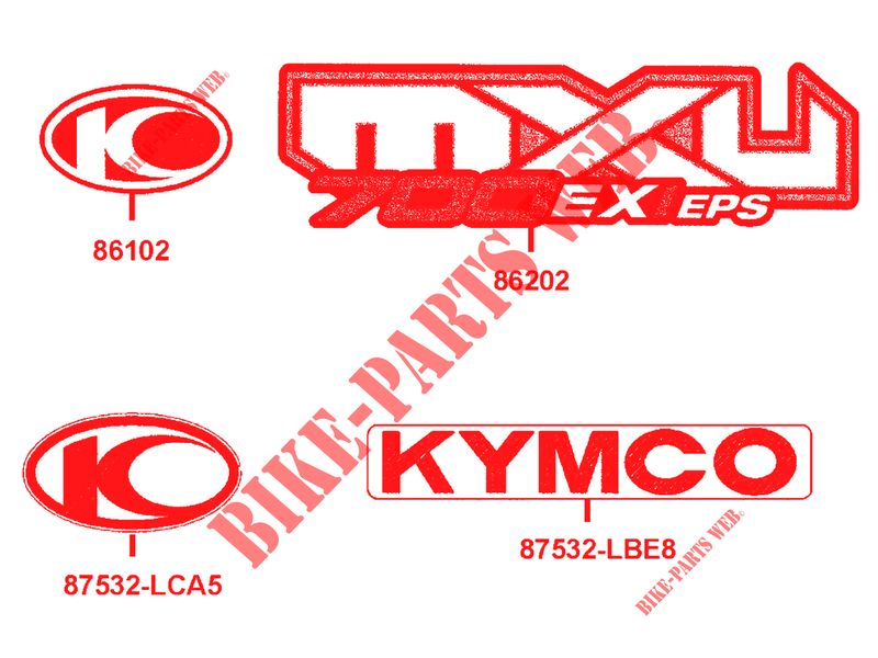 STICKERS voor Kymco MXU 700I EX EPS IRS 4T EURO 4