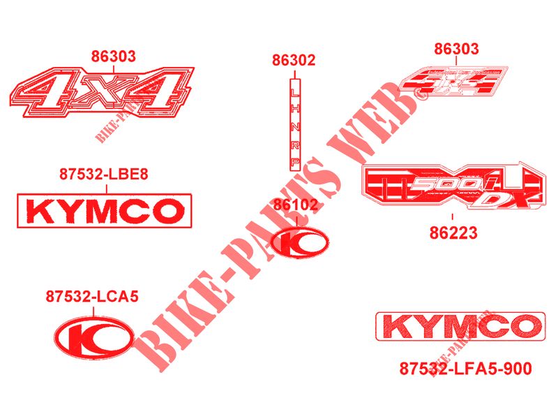 STICKERS voor Kymco MXU 500I DX IRS 4T EURO 2