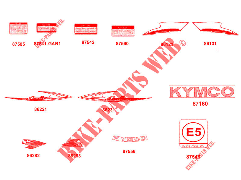 STICKERS voor Kymco AGILITY 50 ST 4T EURO 4