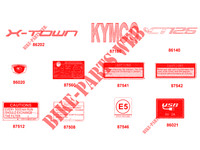 STICKERS voor Kymco XTOWN CITY 125I CBS E4