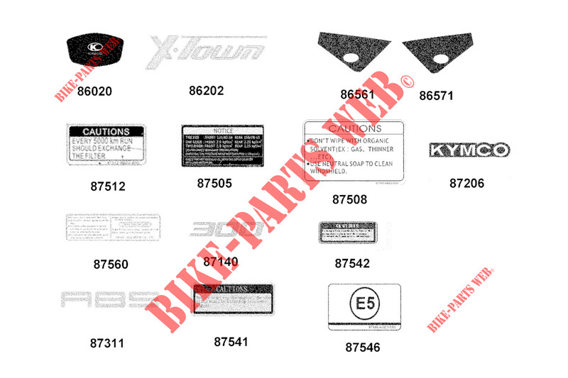 STICKERS voor Kymco XTOWN 300 I ABS EURO 5