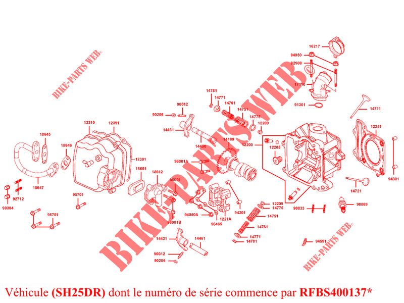 CILINDERKOP (SH25DR) voor Kymco GRAND DINK 125 MMC 4T EURO III