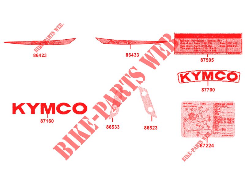 STICKERS voor Kymco K-PW 50 4T EURO II