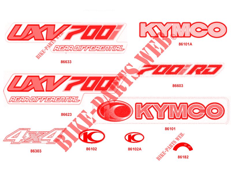 STICKERS voor Kymco KYMCO UXV 700I 4T EURO II