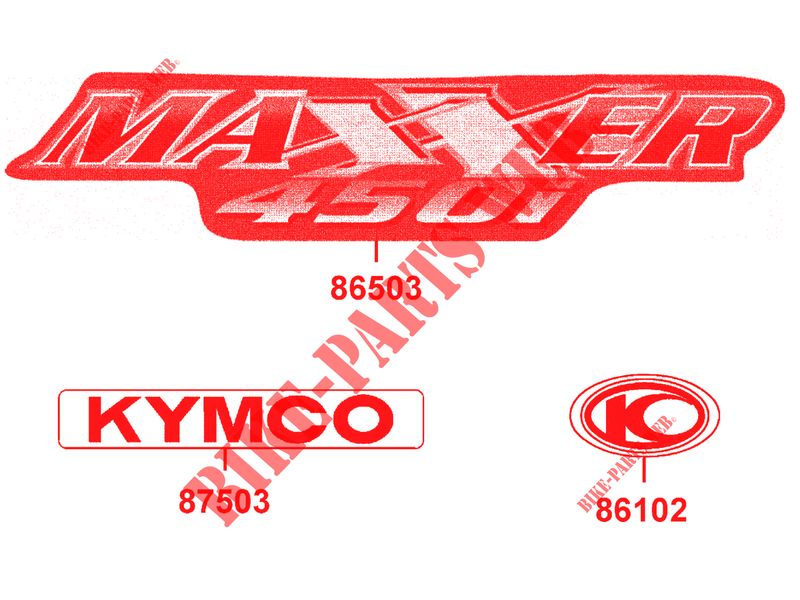 STICKERS voor Kymco MAXXER 450I SE IRS EURO II