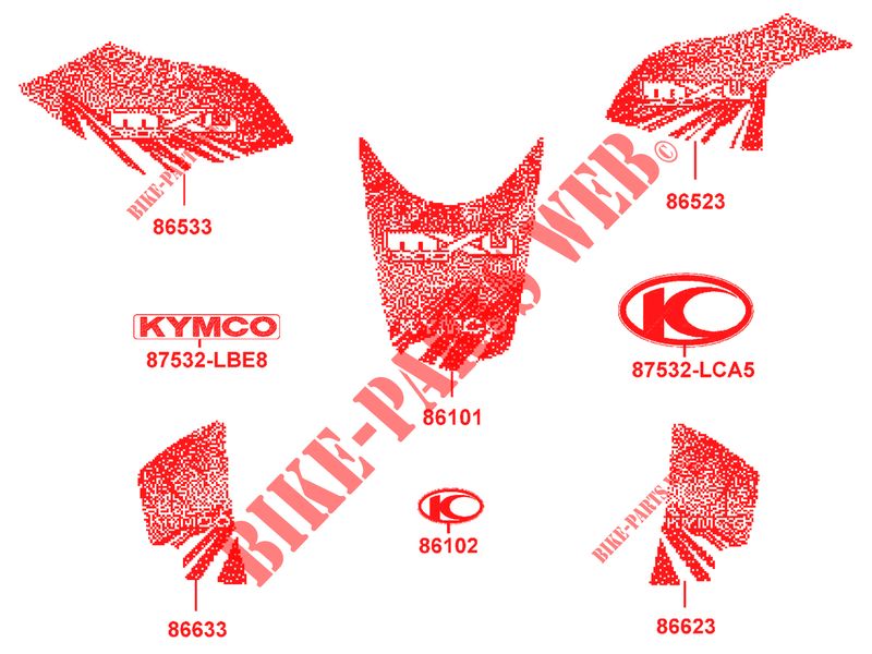 STICKERS voor Kymco MXU 300 US GREEN LINE 4T EURO II 